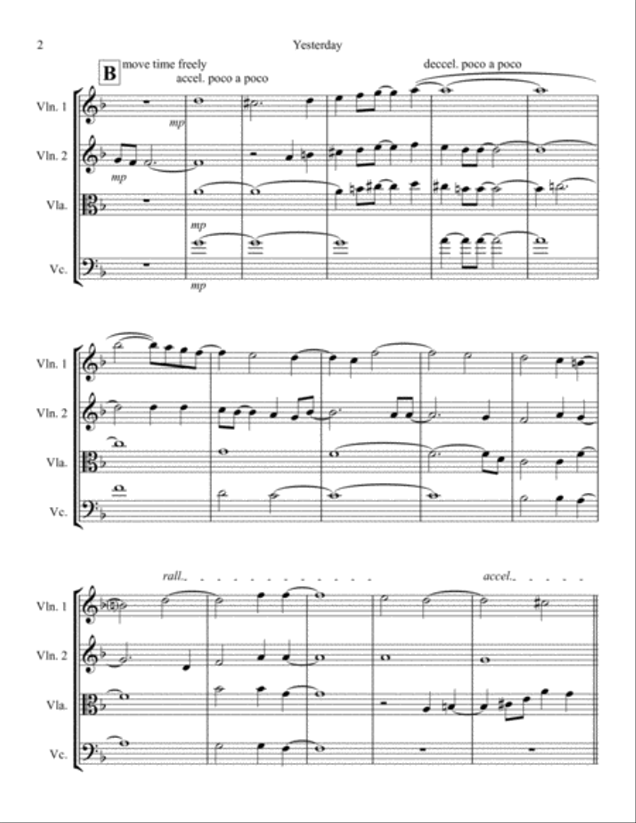 Yesterday String Quartet scores gallery preview page 2