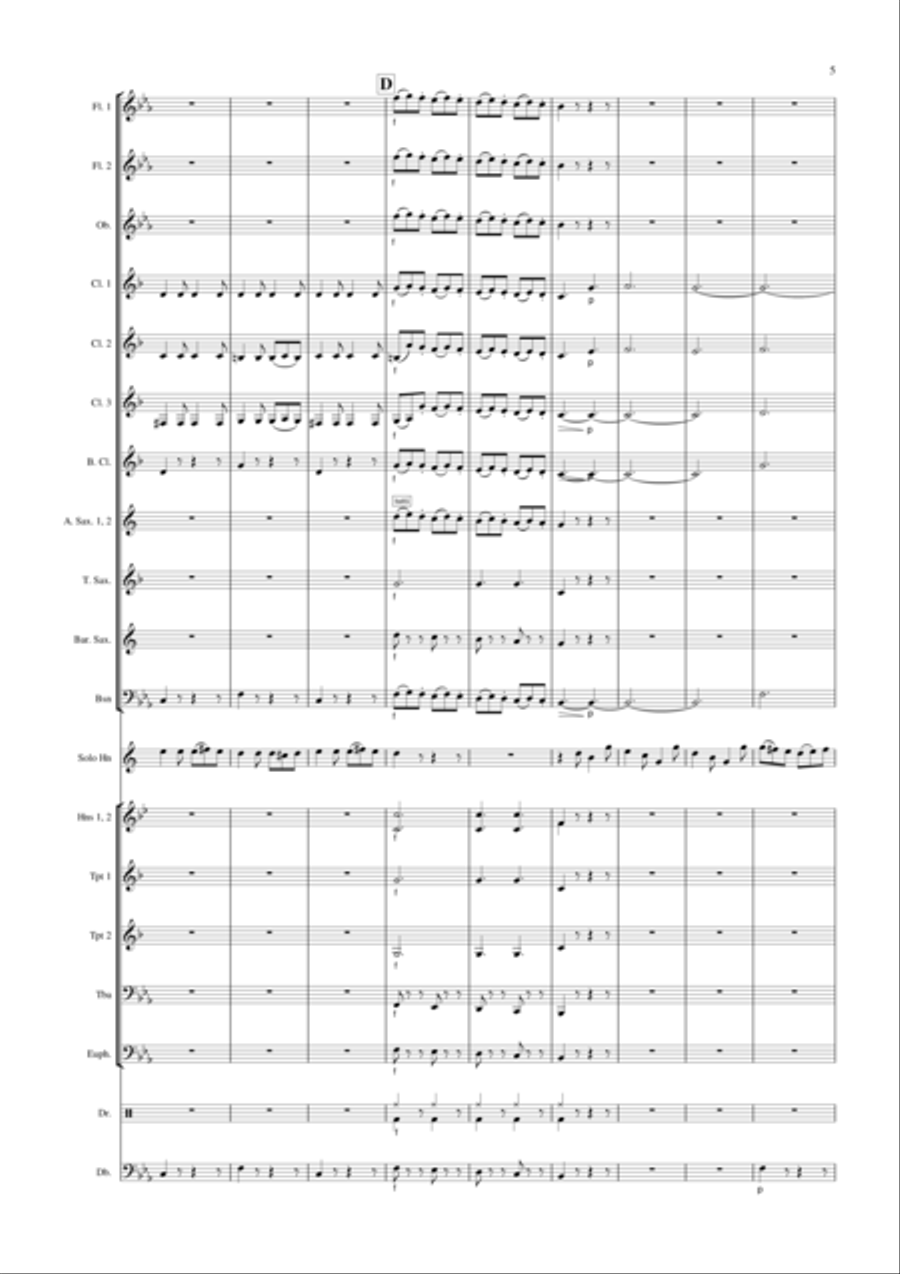 RONDO from Horn Concerto K.495, Solo Horn and Concert Band Concert Band scores gallery preview page 6
