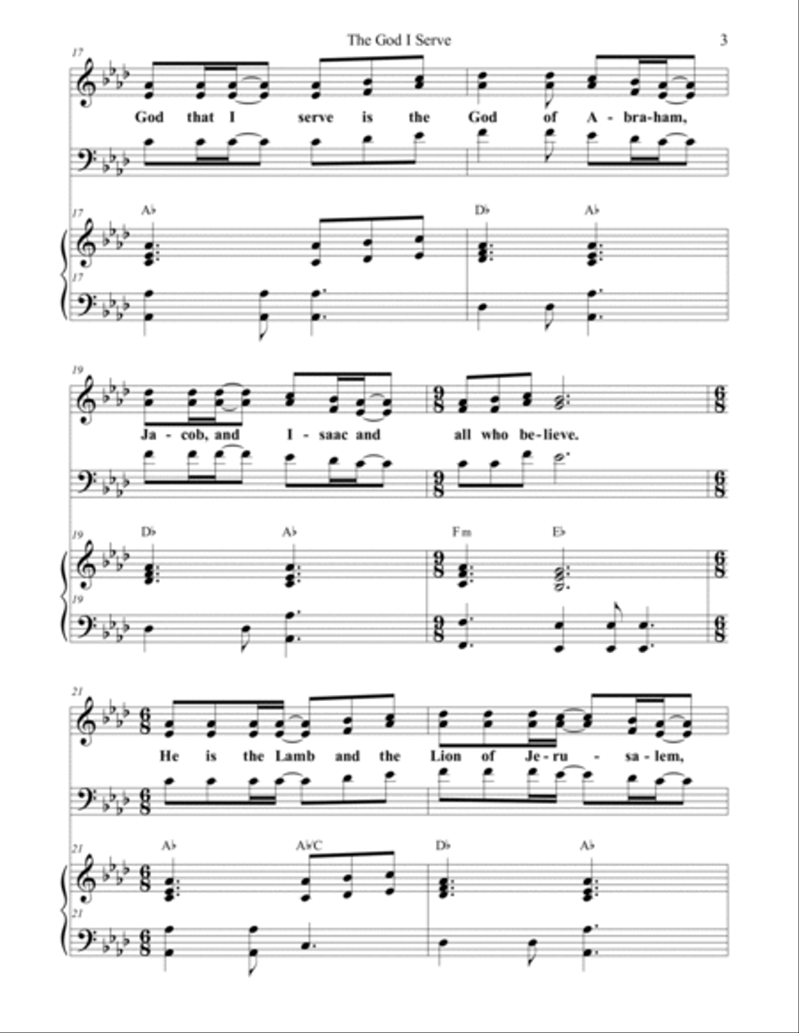 The God I Serve Soprano Voice scores gallery preview page 3