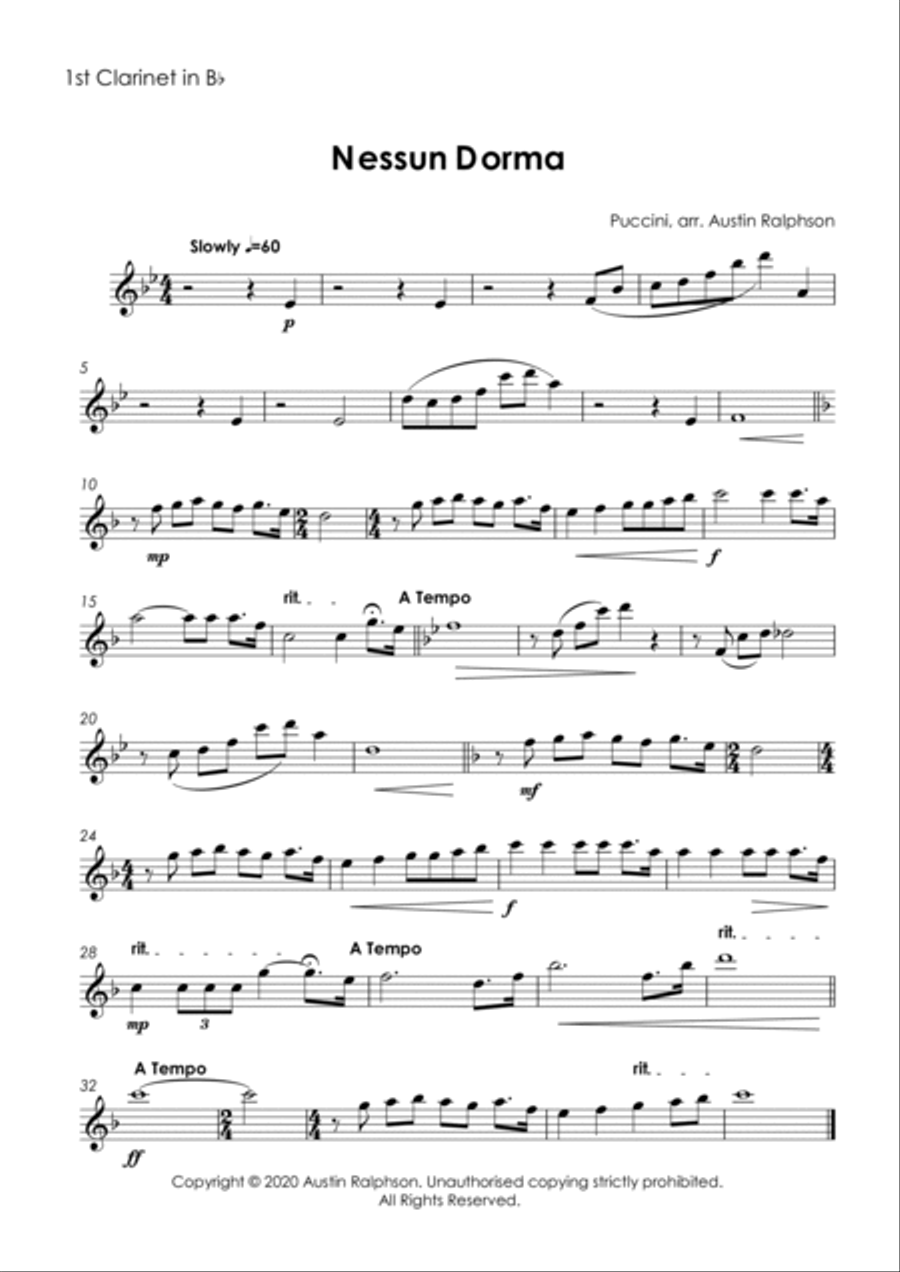COMPLETE Clarinet Quintet Music Book Volume 2 - pack of 11 essential pieces: wedding, baroque, opera Clarinet Quintet scores gallery preview page 5