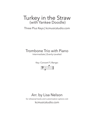 Turkey in the Straw - Trombone Trio with Piano Accompaniment