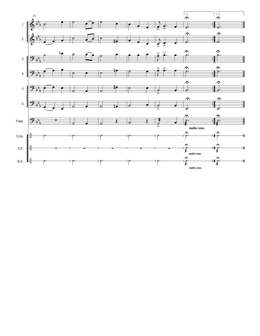 Wales National Anthem: Hen Wlad fy Nhadau (The Land of my Fathers) Large Ensemble scores gallery preview page 6