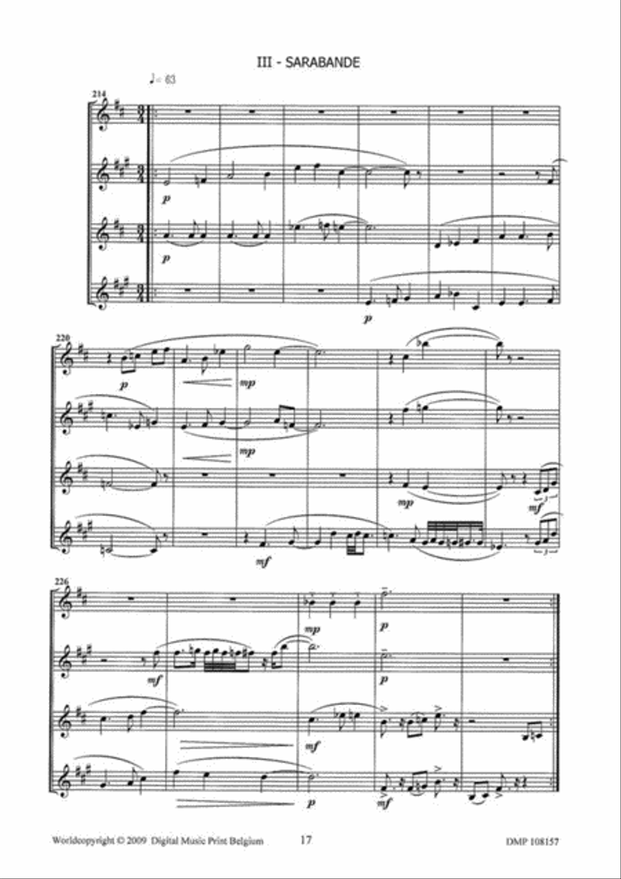 Partita For Sax Quartet Partita For Sax Quartet Saxophone Quartet scores gallery preview page 4