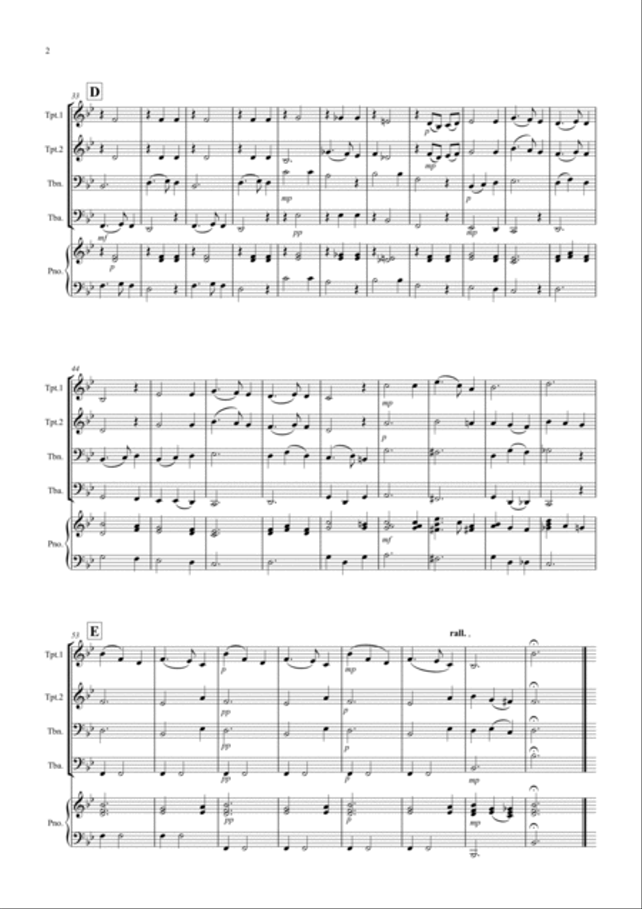 Silent Night for Brass Quartet Brass Quartet scores gallery preview page 2