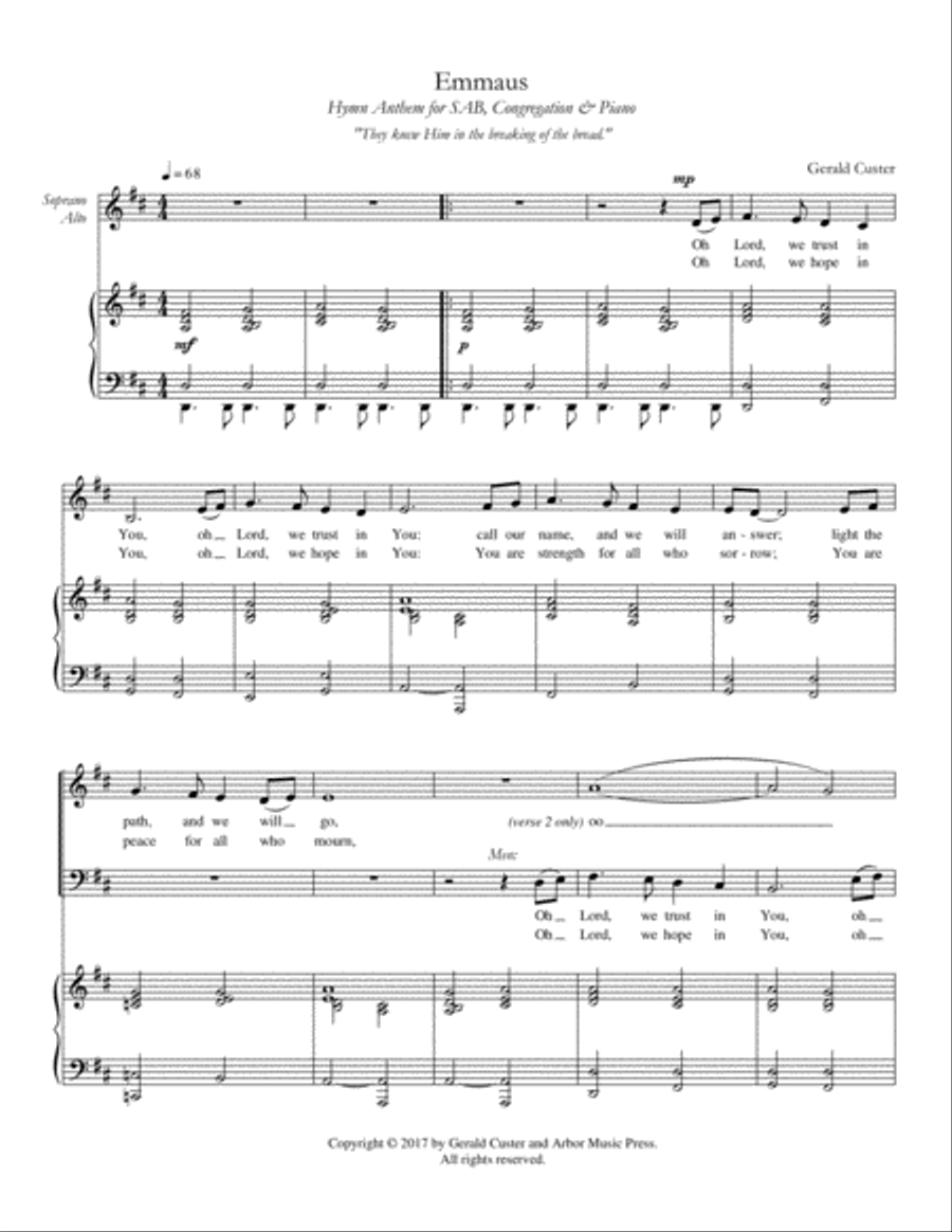 Emmaus Emmaus 3-Part scores gallery preview page 1