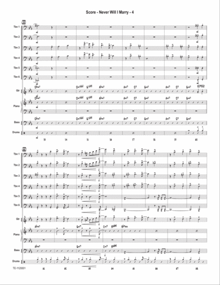 Never Will I Marry Trombone scores gallery preview page 4