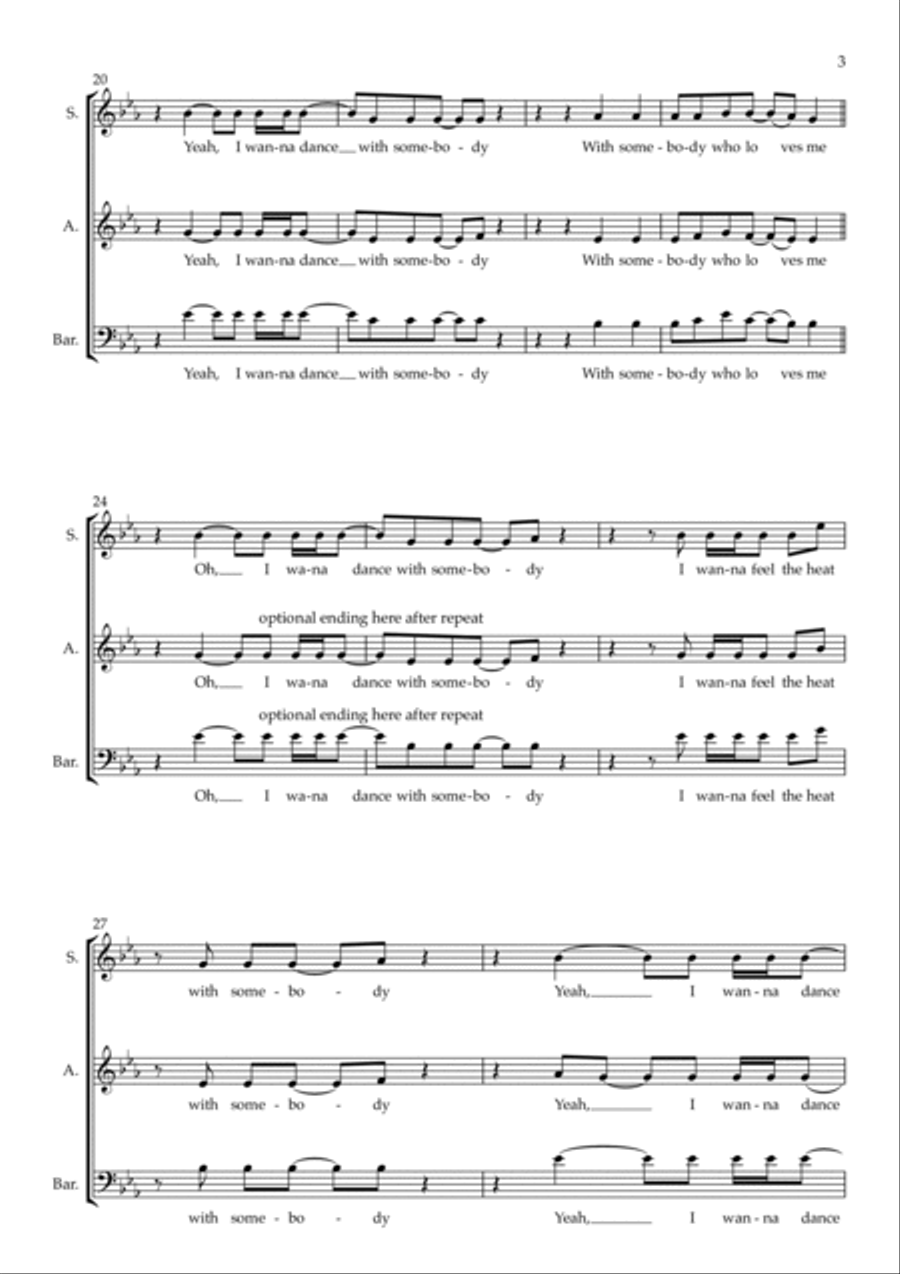 I Wanna Dance With Somebody 3-Part scores gallery preview page 3
