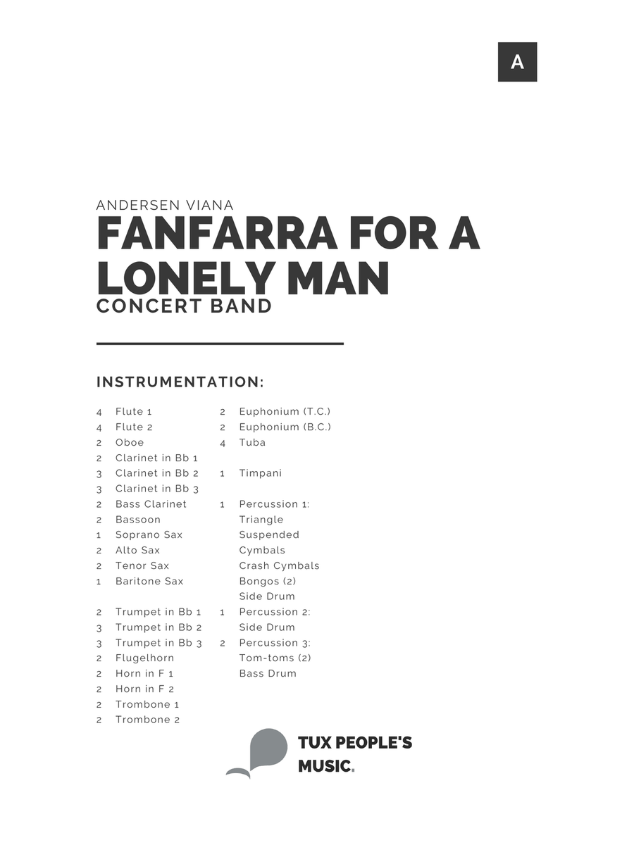 Fanfarra for a Lonely Man Concert Band scores gallery preview page 2