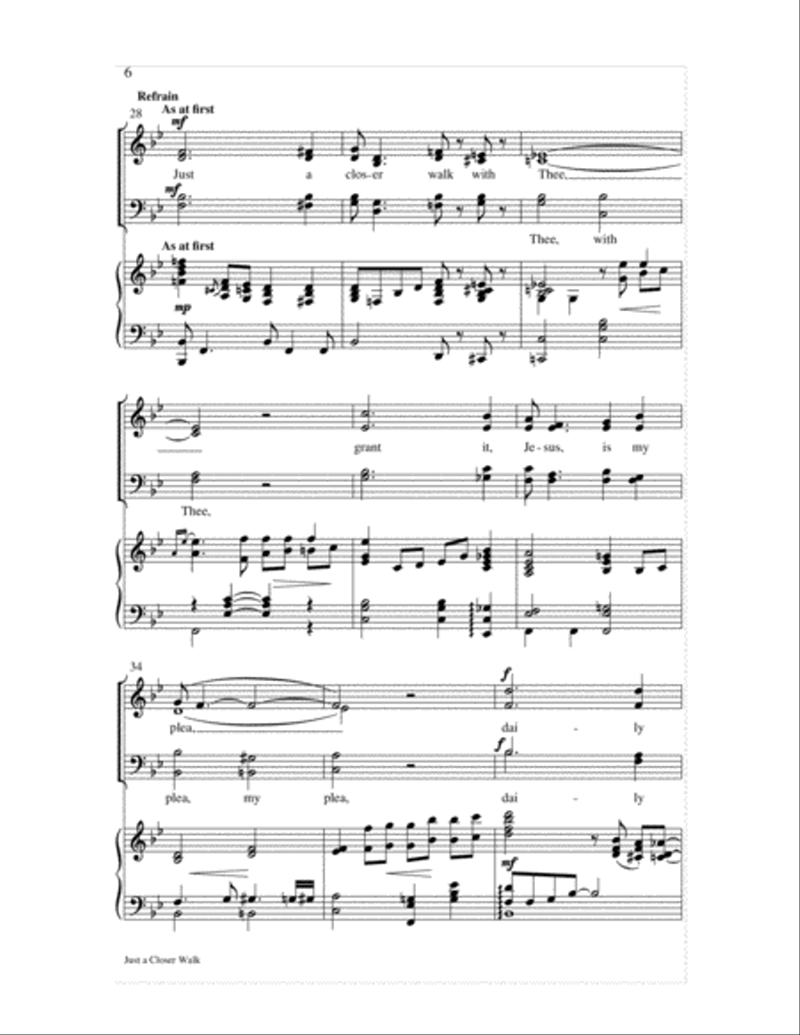 Just a Closer Walk Choir scores gallery preview page 6