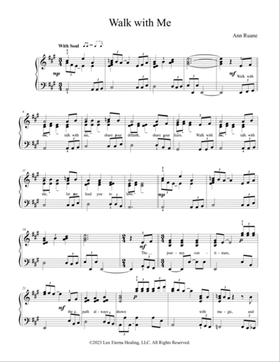 Walk with Me Piano Solo scores gallery preview page 4