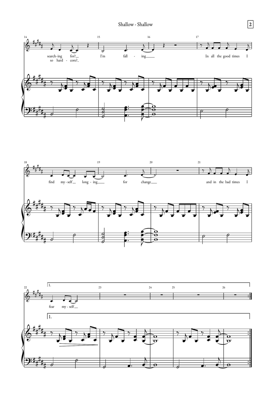 Shallow A Cappella scores gallery preview page 2