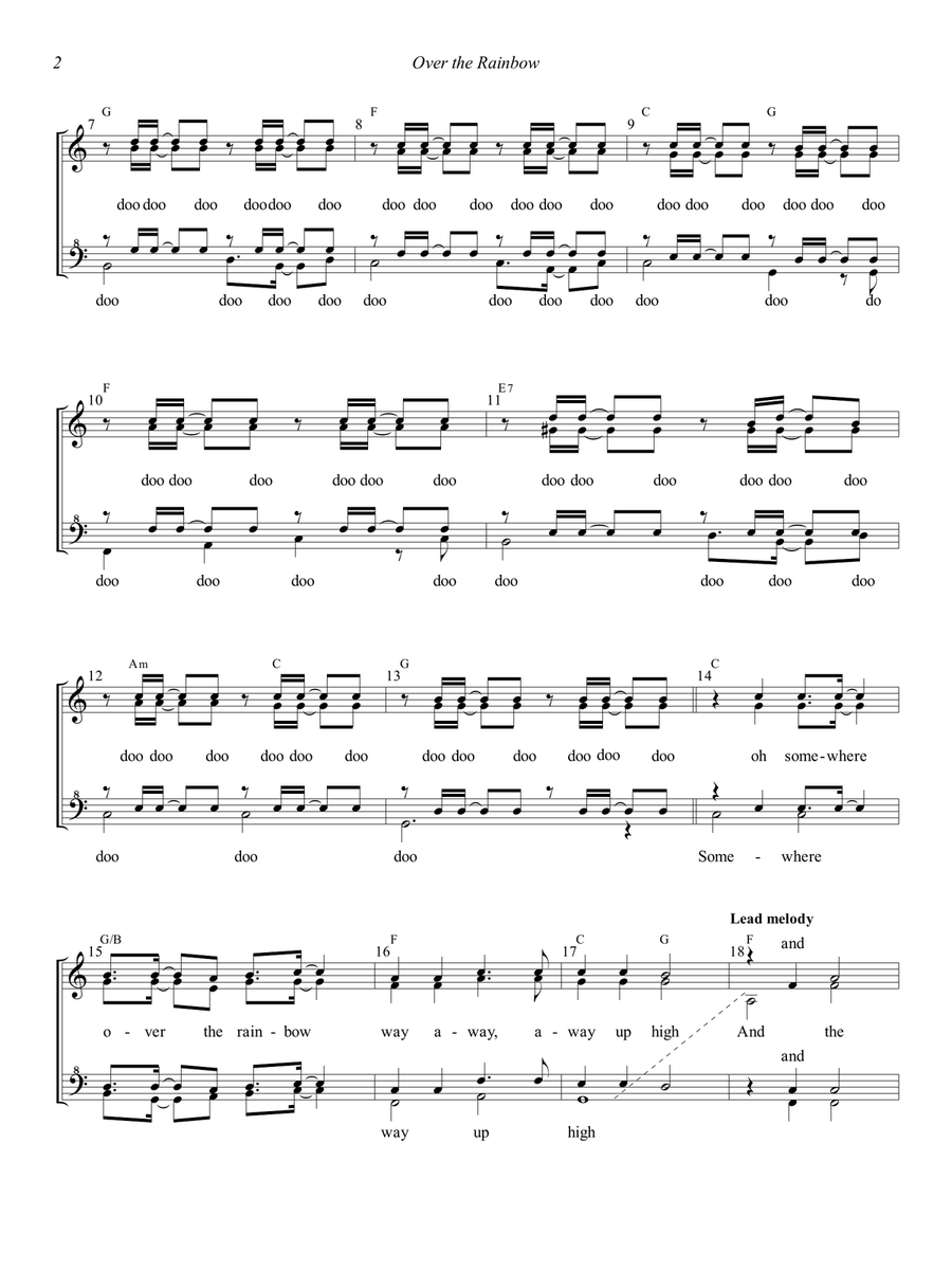 Over The Rainbow (from The Wizard Of Oz) SSAA scores gallery preview page 2