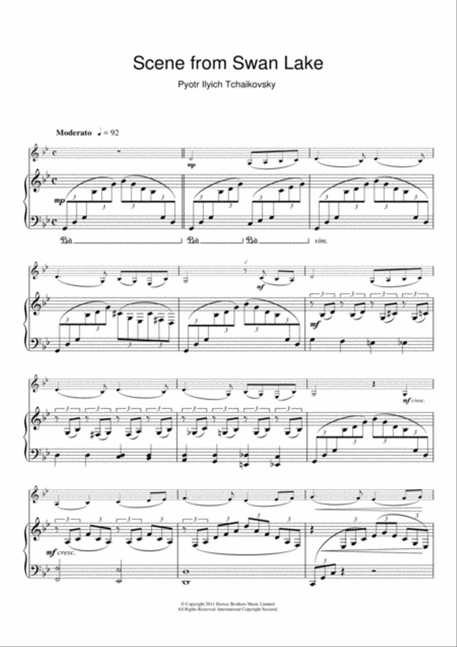 Scene from Swan Lake Scene from Swan Lake Clarinet Solo scores gallery preview page 1