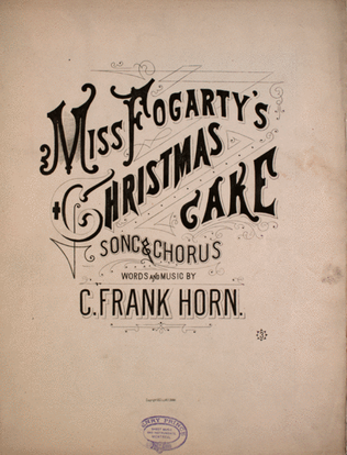 Miss Fogarty's Christmas Cake. Song & Chorus