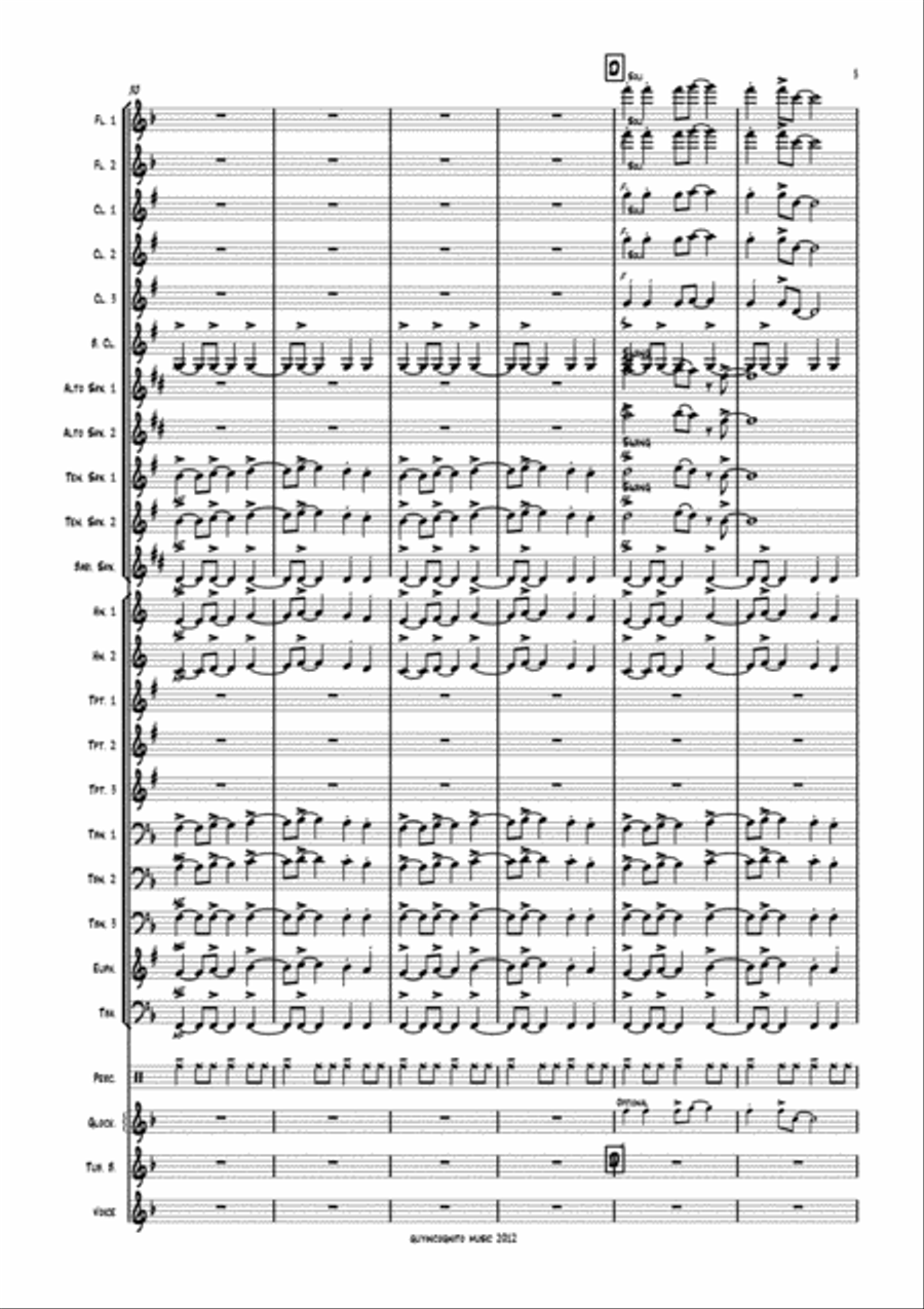 Silent Night Swing Concert Band scores gallery preview page 5