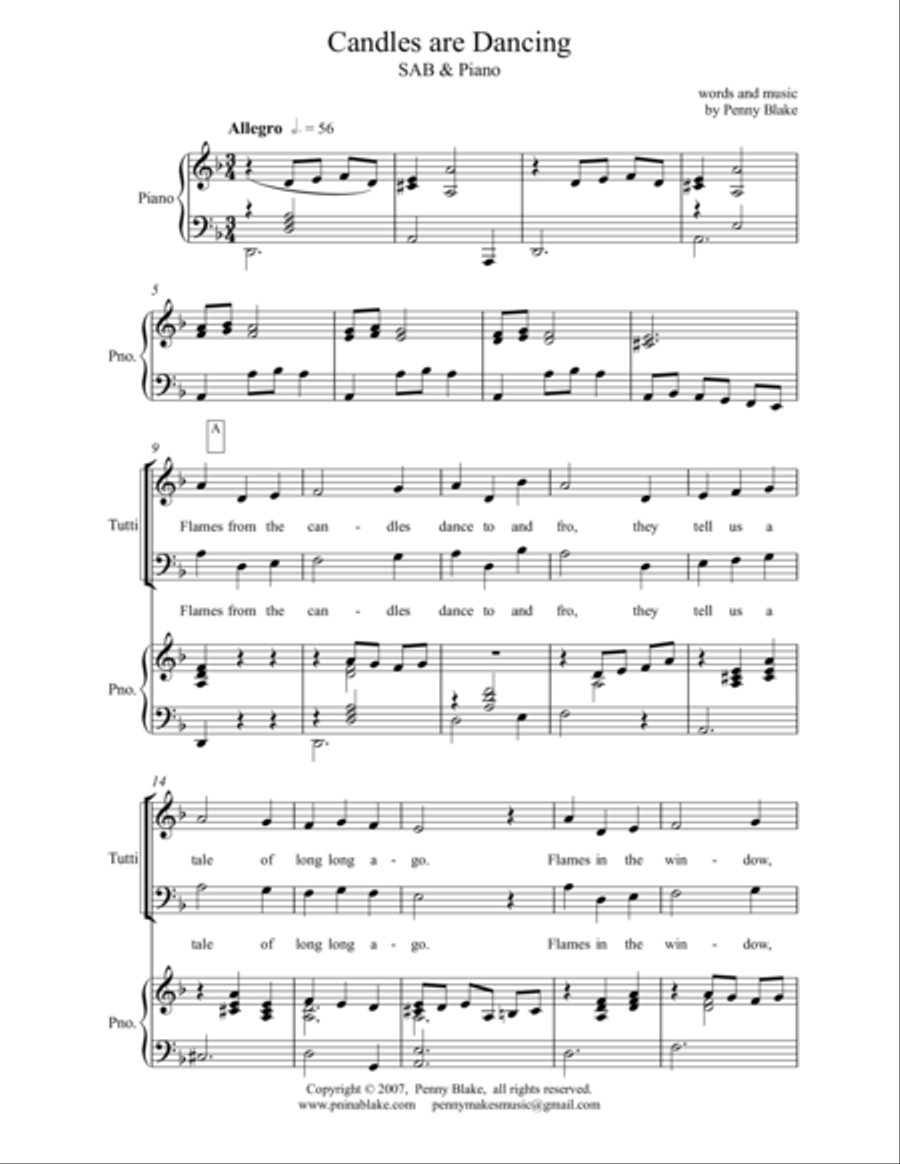 Candles are Dancing Candles are Dancing 3-Part scores gallery preview page 1