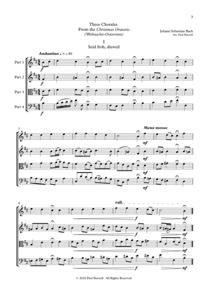 Three Chorales From the Christmas Oratorio, arranged for instruments in four parts image number null