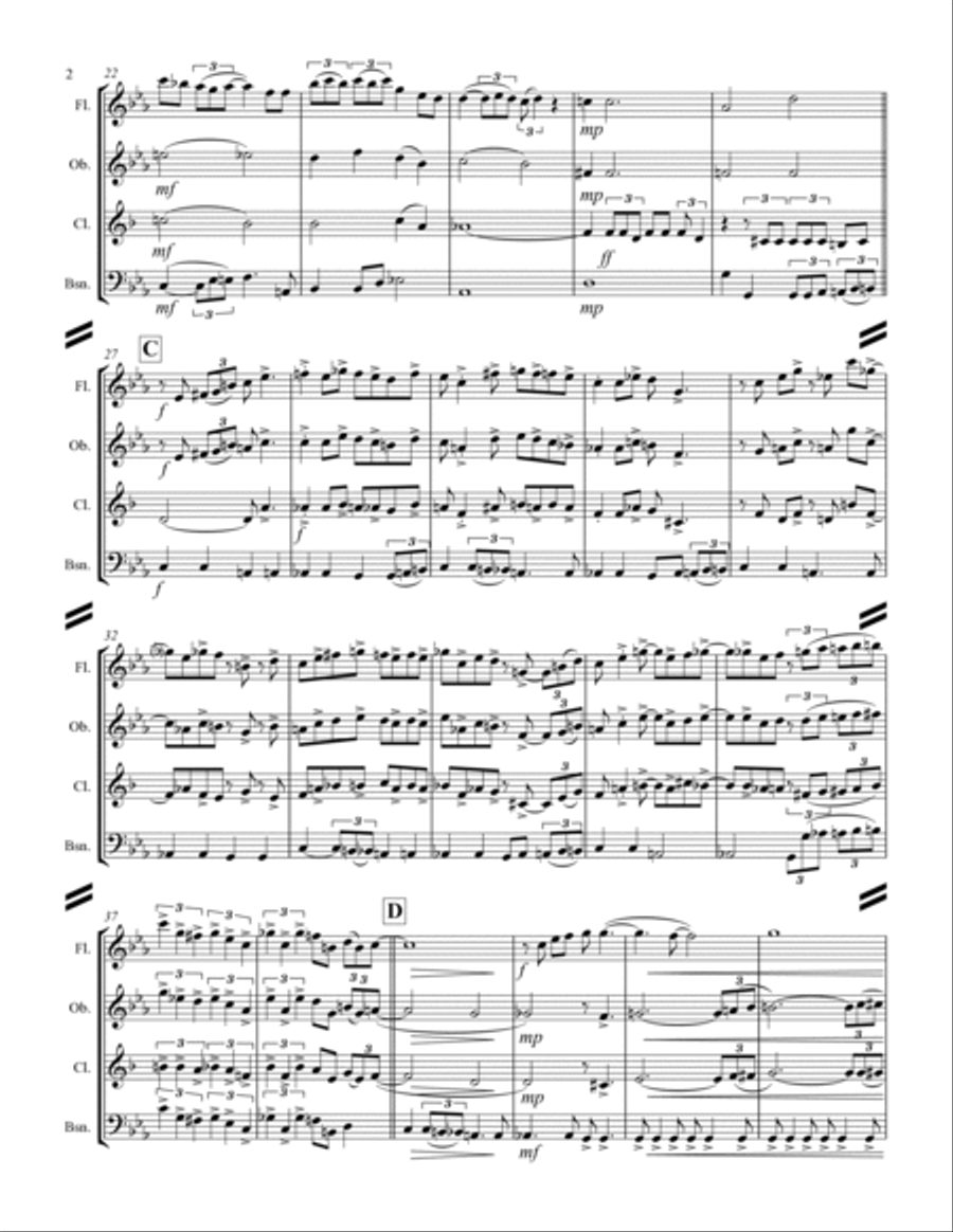 You're A Mean One, Mr. Grinch Woodwind Quartet scores gallery preview page 3