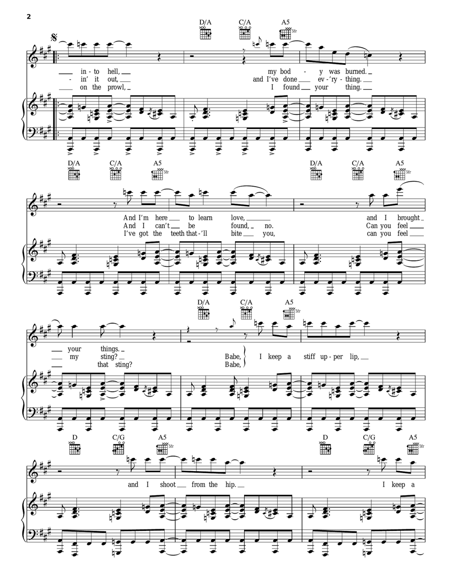 Stiff Upper Lip Stiff Upper Lip Piano, Vocal, Guitar scores gallery preview page 2
