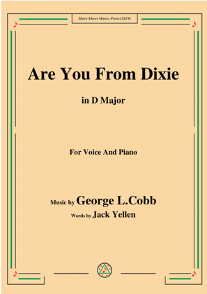 Book cover for George L. Cobb-Are You From Dixie,in D Major,for Voice&Piano