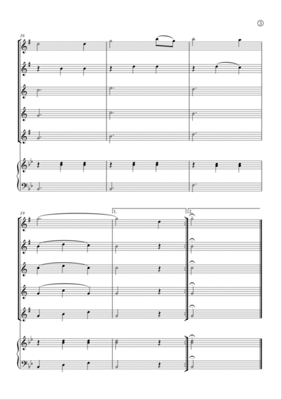Amazing Grace Saxophone Quintet scores gallery preview page 3
