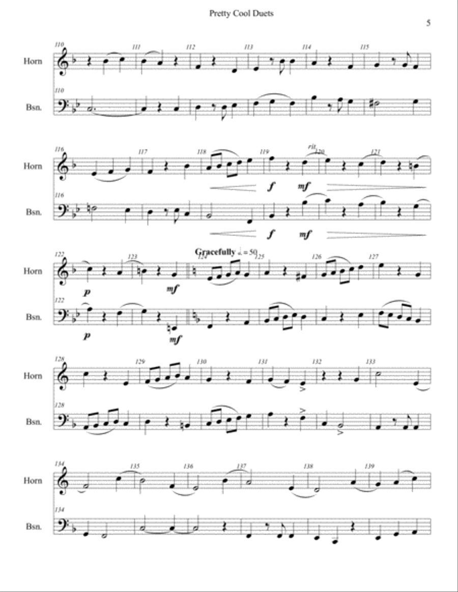 Pretty Cool Duets for Horn and Bassoon Woodwind Duet scores gallery preview page 6