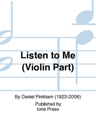 Book cover for Listen to Me (Violin Part)