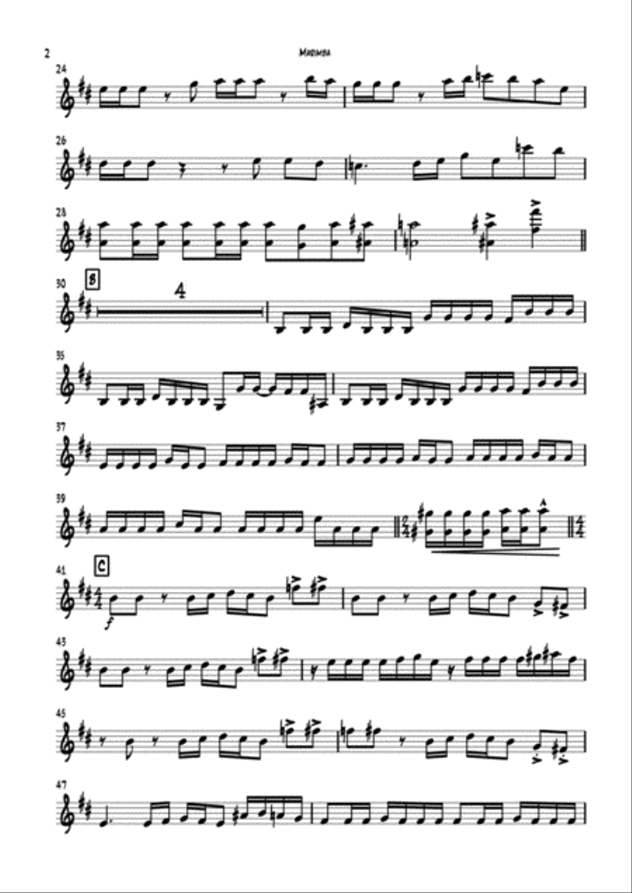 Fire of revolution arranged for marimba and piano Piano scores gallery preview page 2