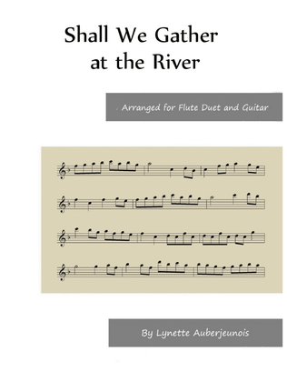 Book cover for Shall We Gather at the River - Flute Duet with Guitar Chords