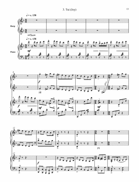 Yi Jing for Harp and Chamber Orchestra (Piano Reduction)