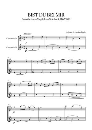 Johann Sebastian Bach - Bist du bei Mir (BWV 508) (for Clarinet Duet)
