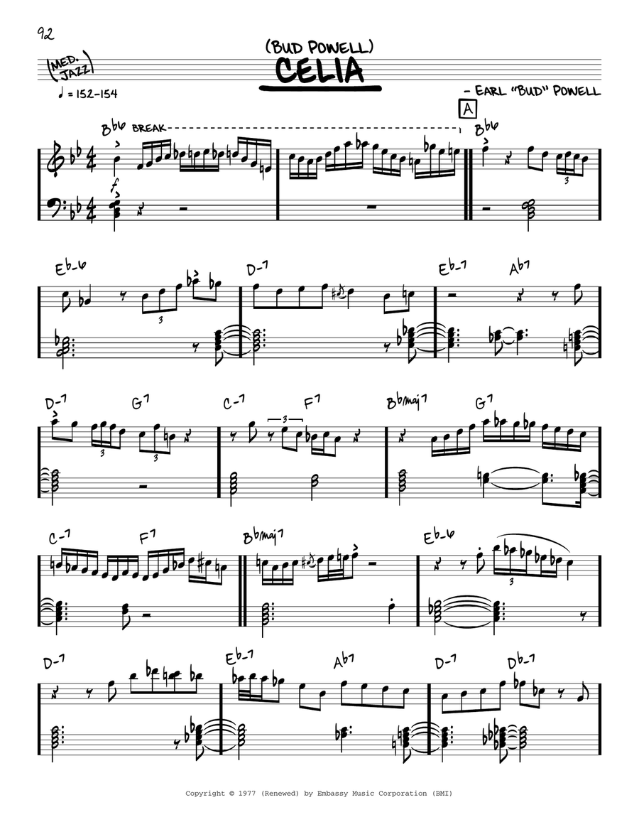 Celia (solo only) Piano scores gallery preview page 1