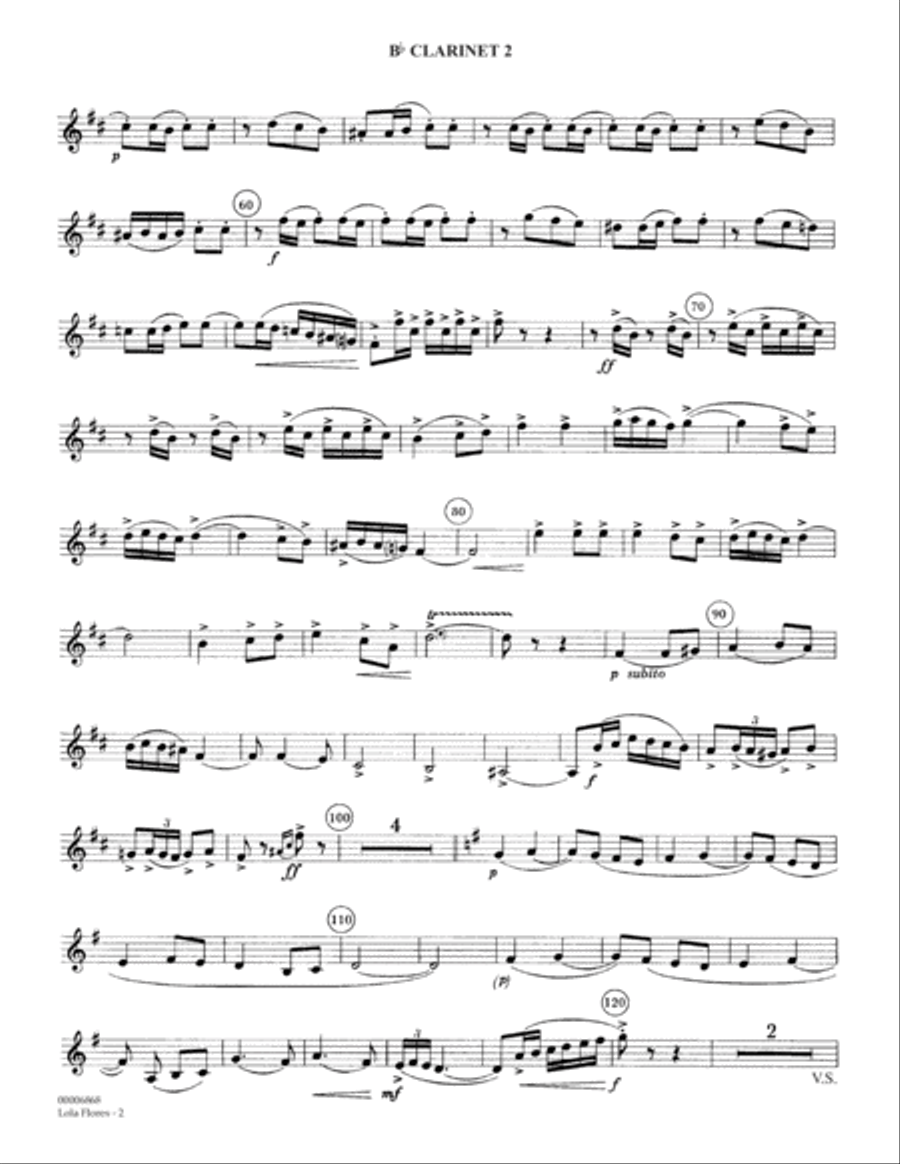 Lola Flores - Bb Clarinet 2 Concert Band scores gallery preview page 2