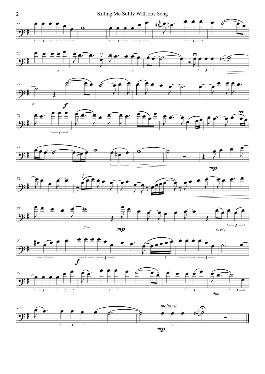 Killing Me Softly With His Song String Trio scores gallery preview page 2