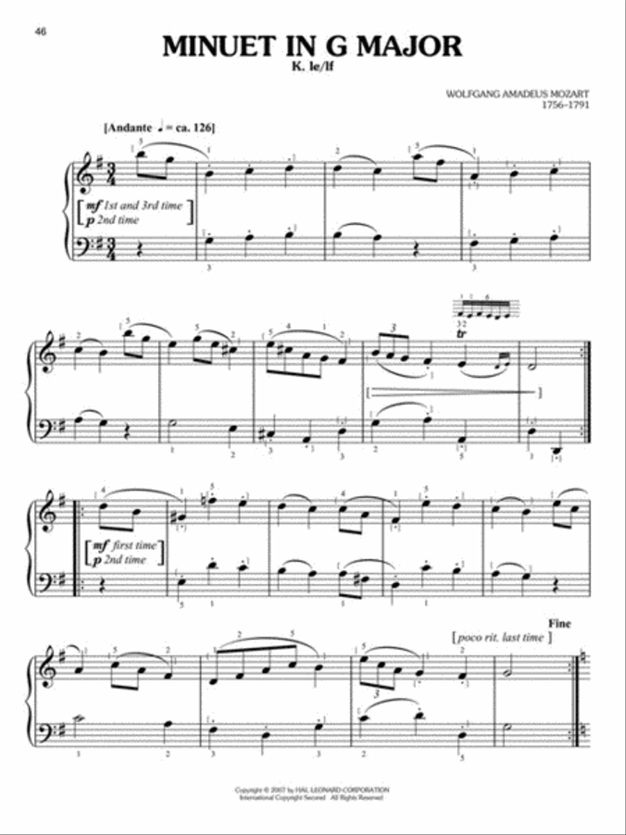 Simple Classical Piano Pieces by Various Easy Piano Sheet