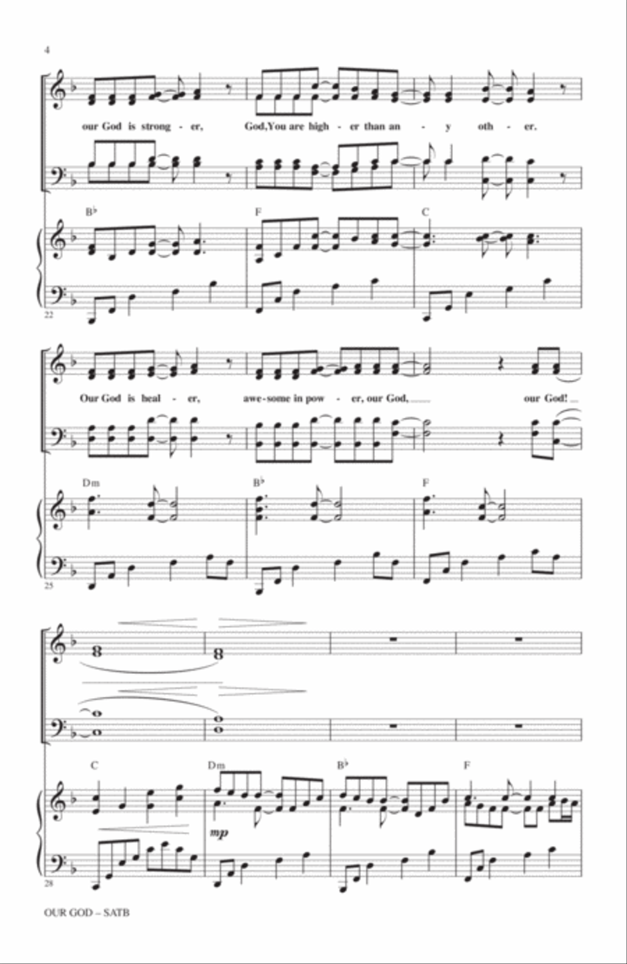 Our God (arr. Heather Sorenson) 4-Part scores gallery preview page 3