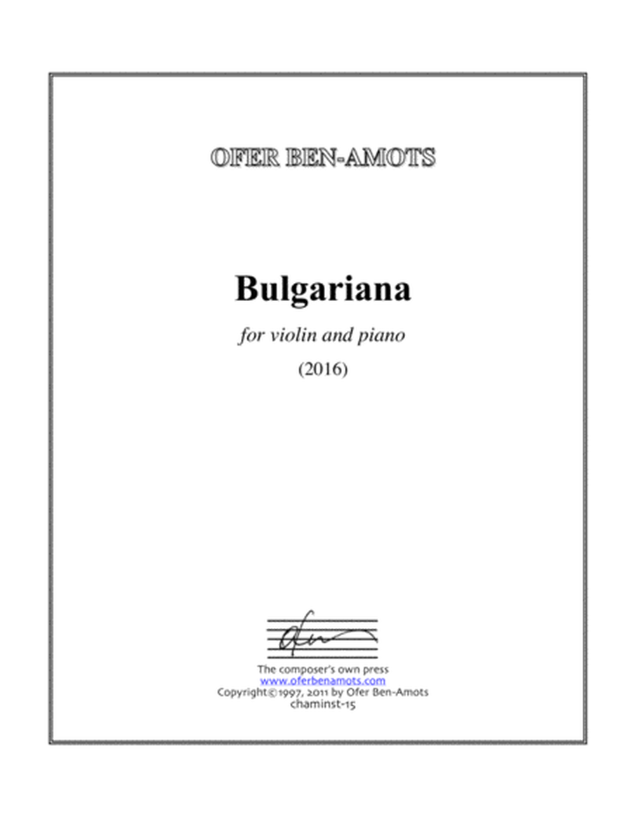 Bulgariana, for violin and piano image number null