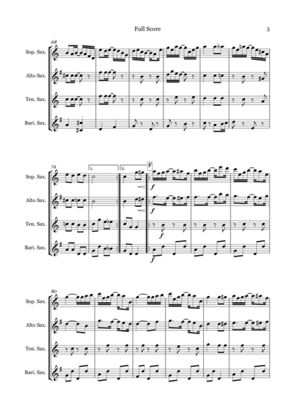 Sunflower Slow Drag for Saxophone Quartet (SATB) image number null