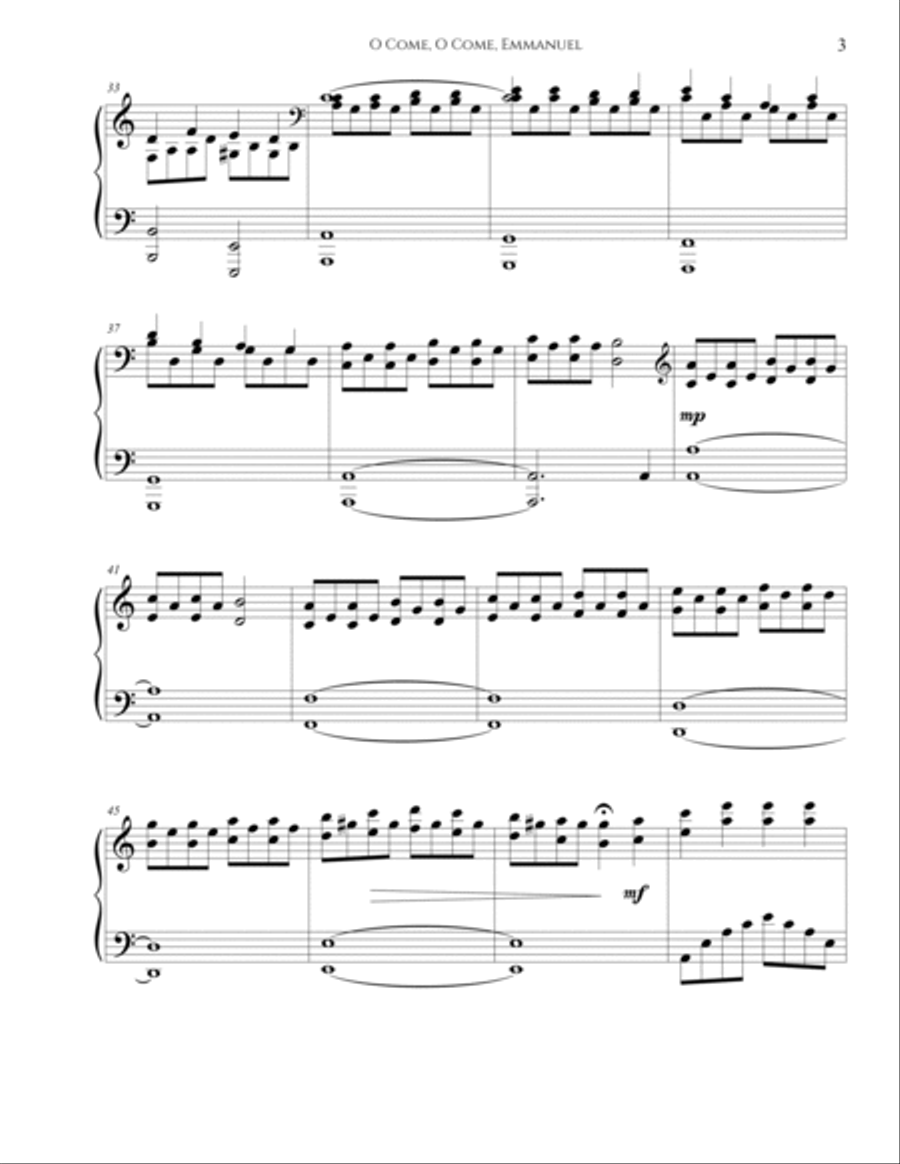 O Come, O Come, Emmanuel – Late Intermediate Christmas Piano Sheet Music Piano Solo scores gallery preview page 4