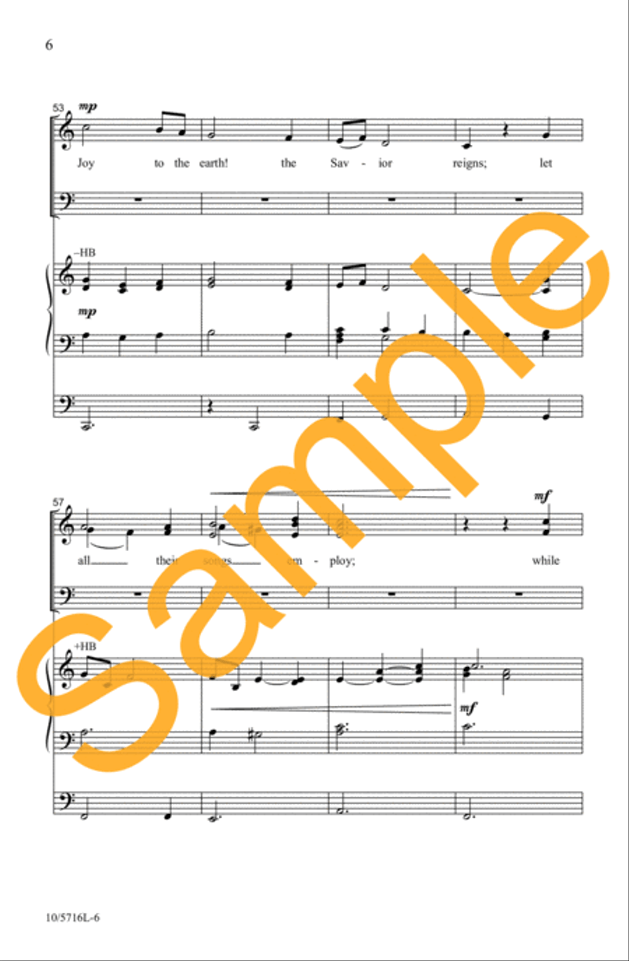 Sing Joy to the World 4-Part scores gallery preview page 7
