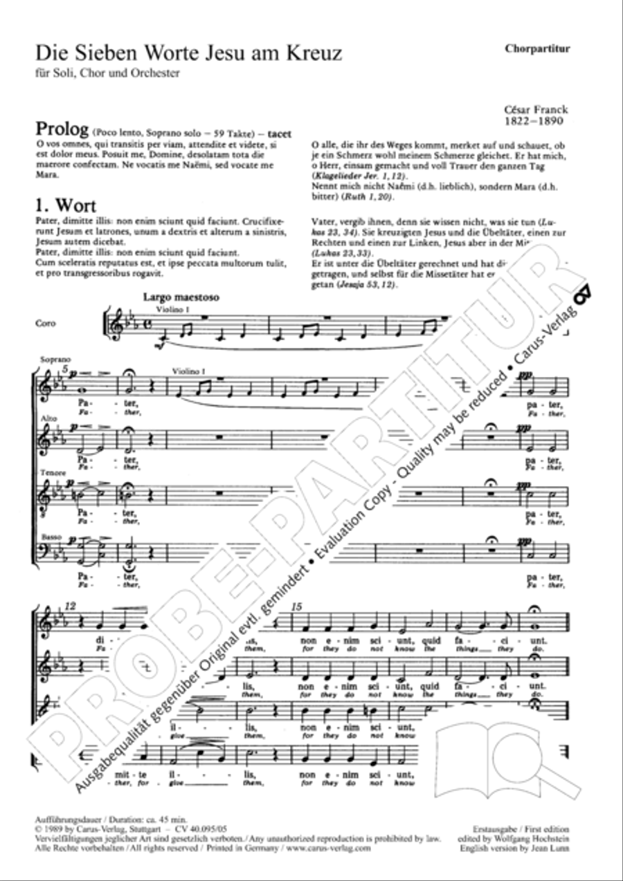 The Seven Words (Die Sieben Worte) 4-Part scores gallery preview page 2
