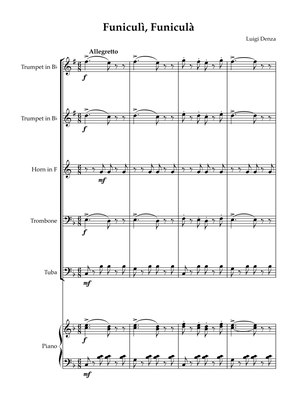 Funiculì, Funiculà - For Brass Quintet & Piano