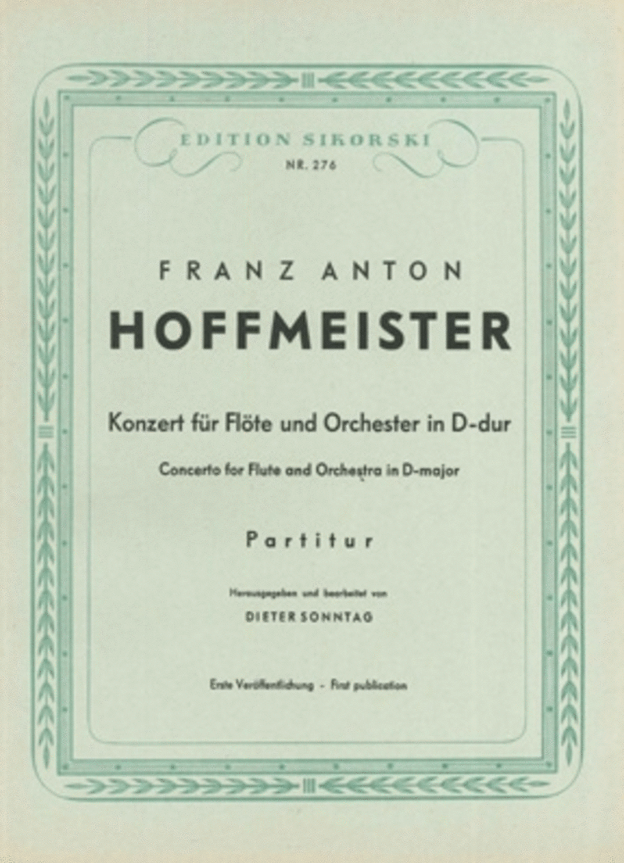 Concerto D Major Flute And Orchestra Score