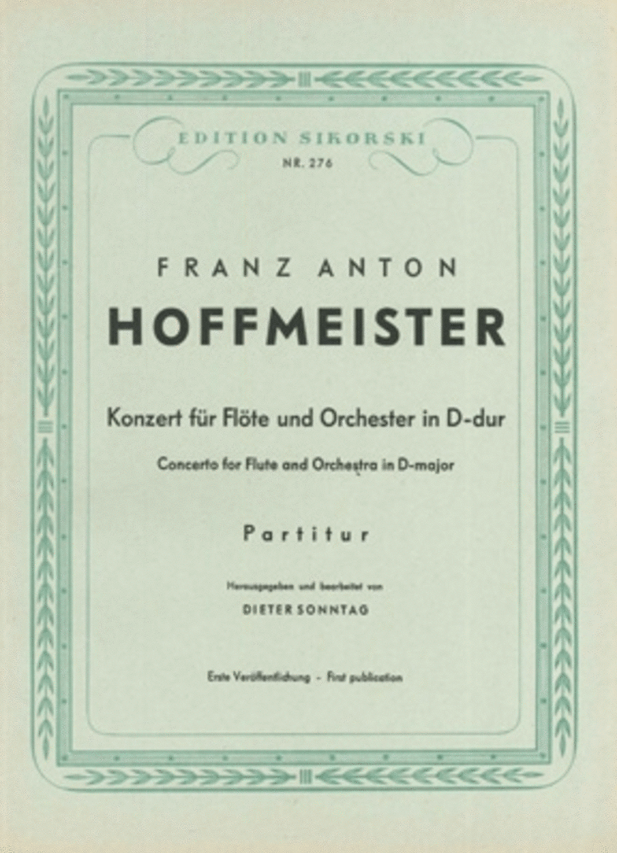 Concerto D Major Flute And Orchestra Score