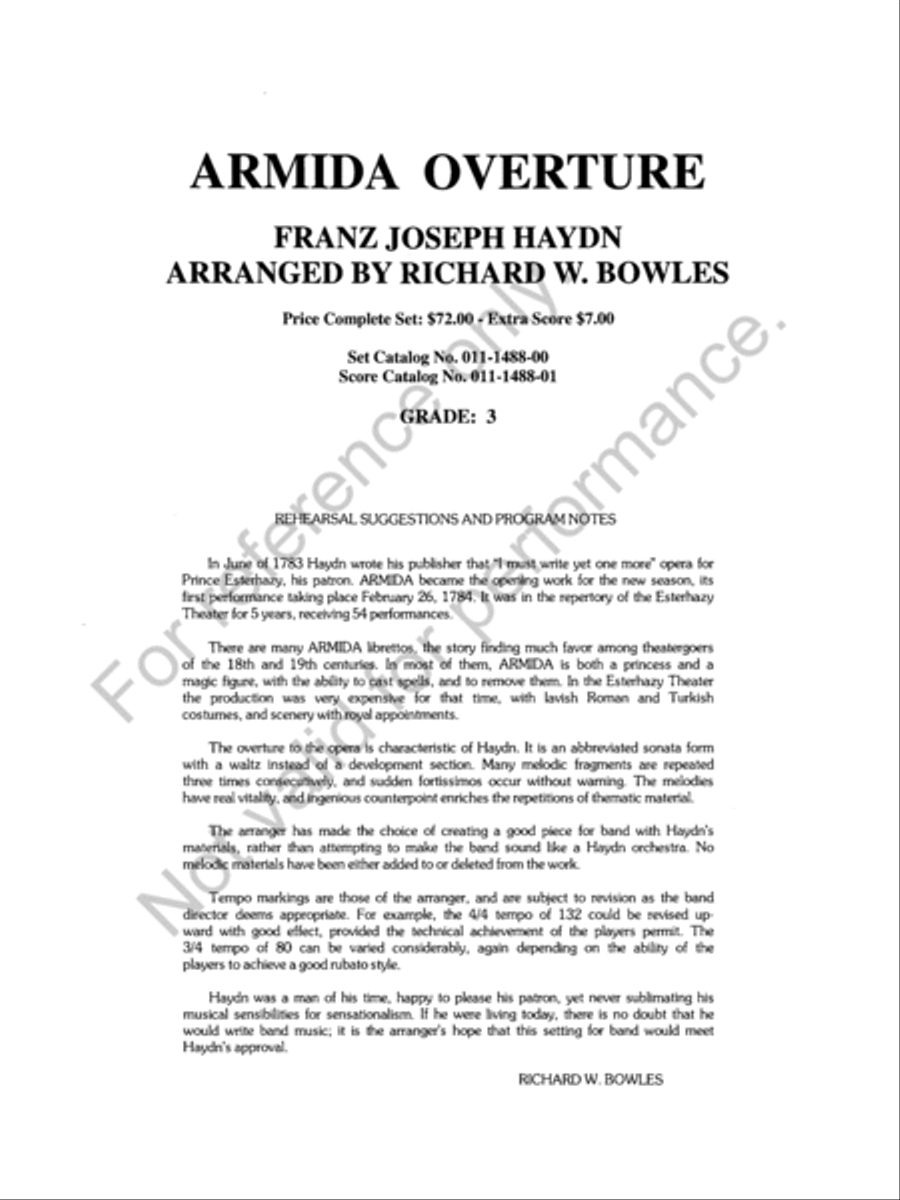 Armida Concert Band scores gallery preview page 2