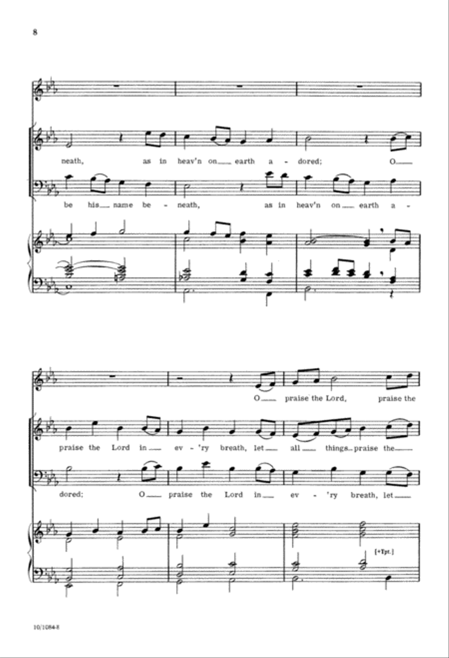 O Praise the Lord Who Reigns Above 4-Part scores gallery preview page 8