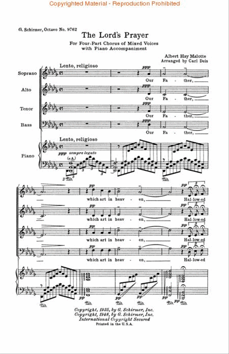 The Lord's Prayer 4-Part scores gallery preview page 2