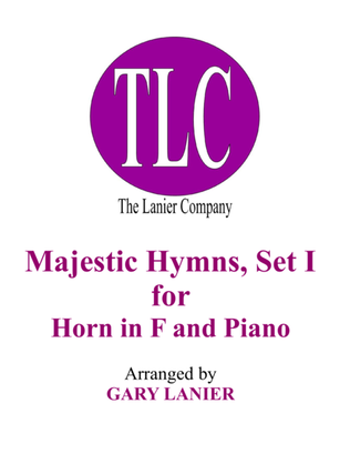 Book cover for MAJESTIC HYMNS, SET I (Duets for Horn in F & Piano)
