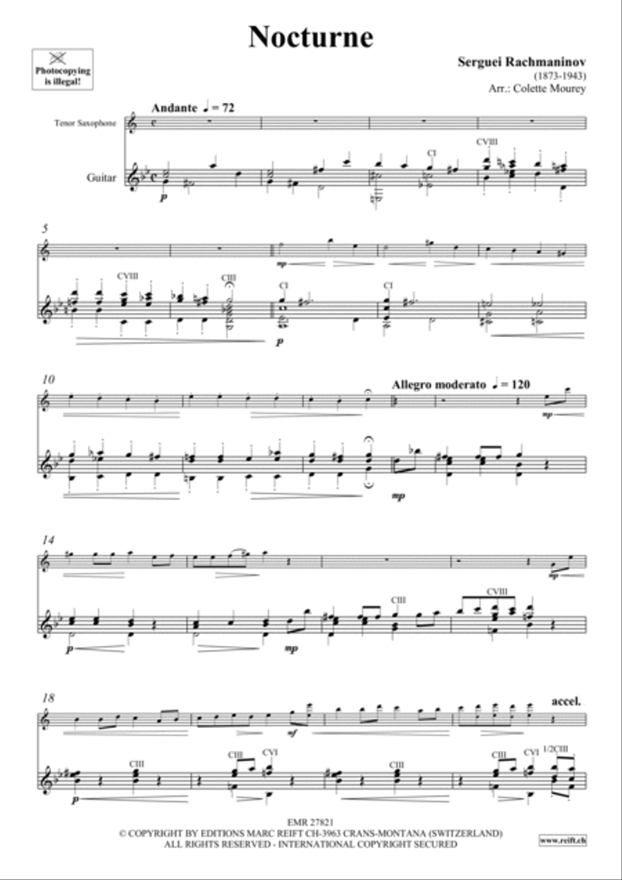 Nocturne Tenor Saxophone scores gallery preview page 4