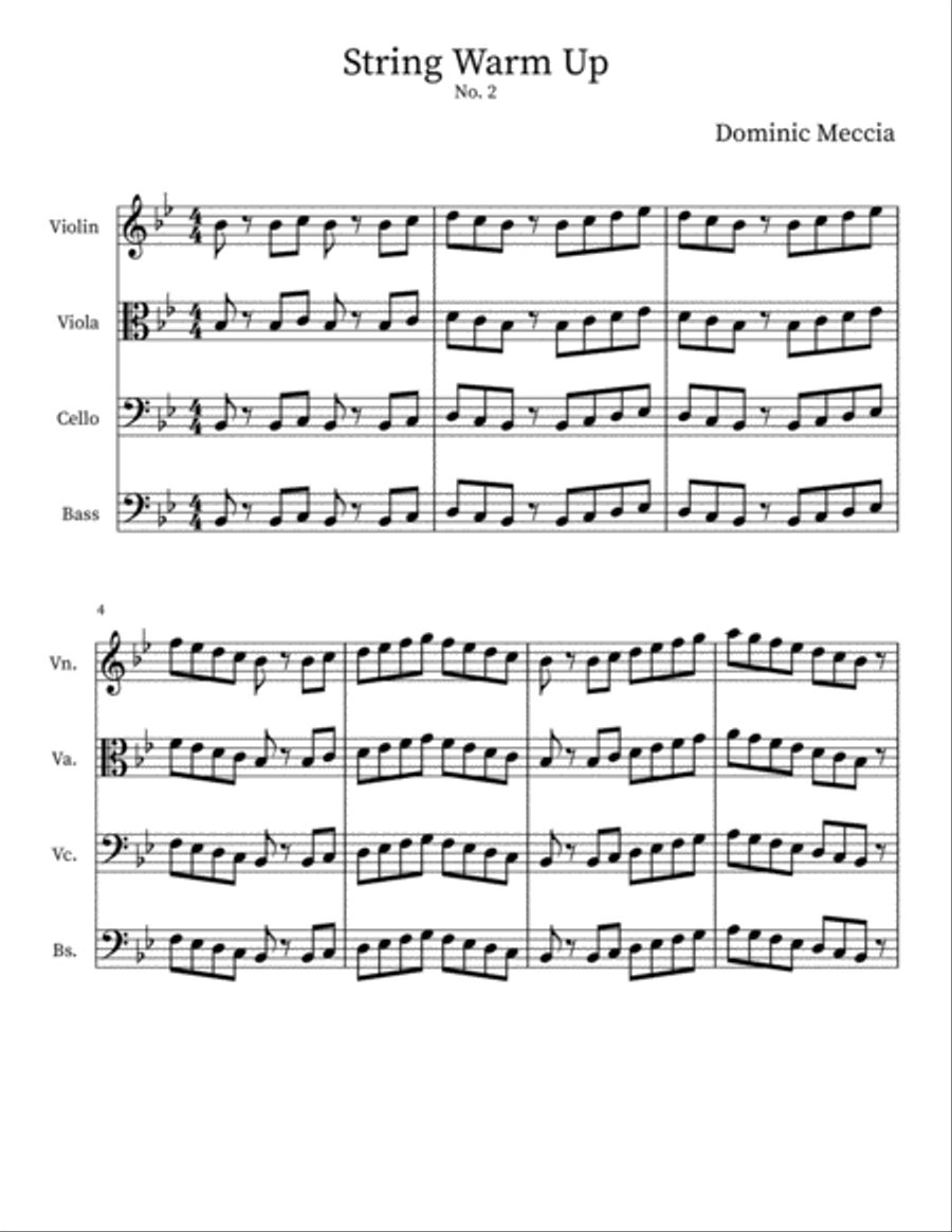 String Warm Up No 2 String Orchestra scores gallery preview page 1